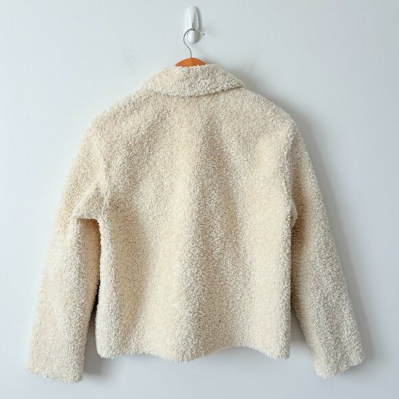 Zara Double Faced Sherpa Teddy Soft Jacket Ecru White BLOGGER FAV Size XS - Picture 9 of 10